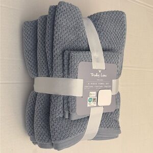 6pc TRULY LOU 100% Cotton Bath Towel Set - Moonstone20